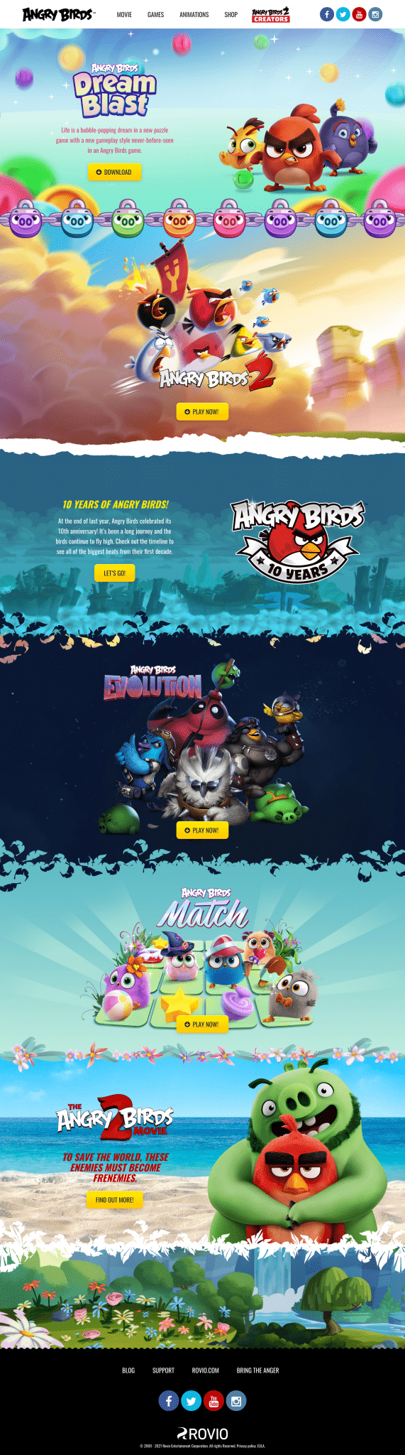Angry Birds, a WordPress website example by BeautifulPress