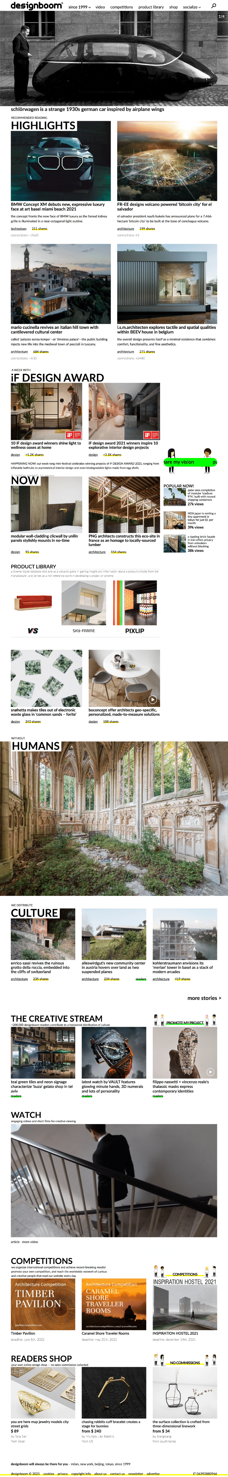 Designboom, a WordPress website example by BeautifulPress